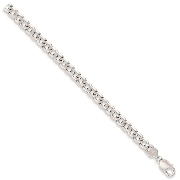 White Gold 8mm Curb Chain Pressure Jewellers