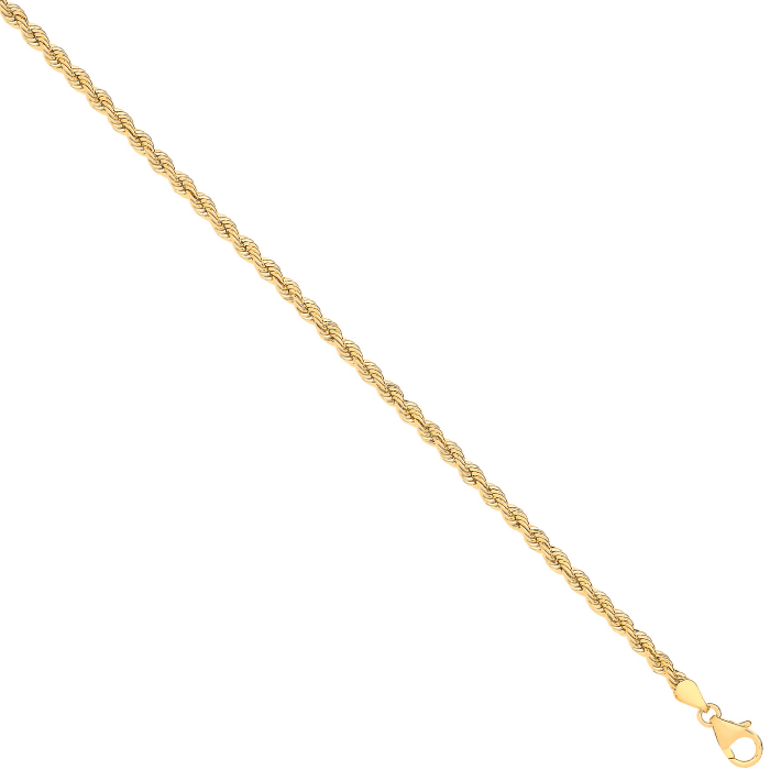 14ct Yellow Gold Hollow Rope 3.3mm Chain
