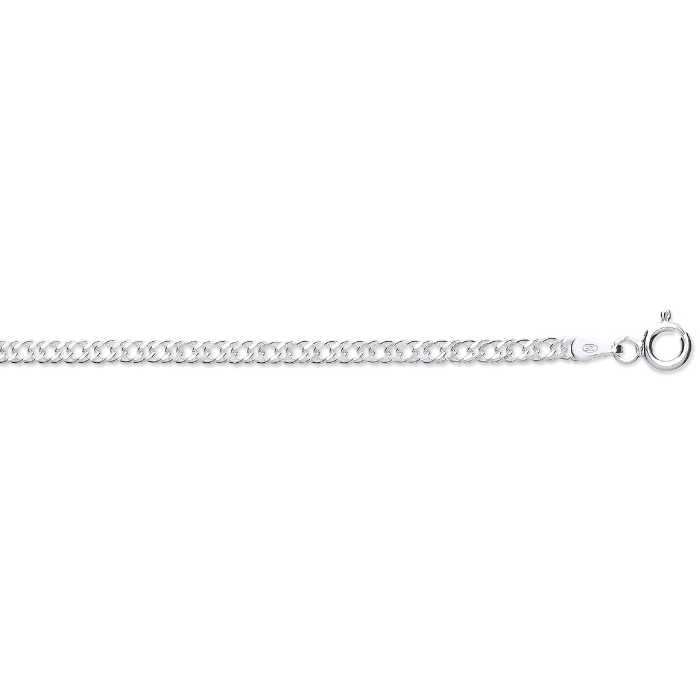 Silver 4mm Double Link Curb Chain