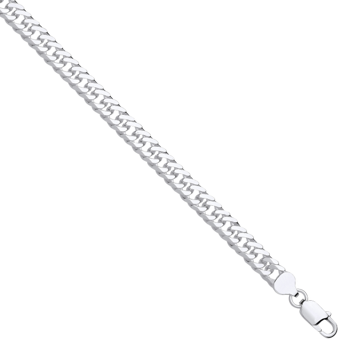 Silver 7.7mm Double Curb Chain