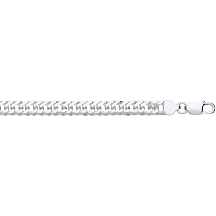 Silver 7.7mm Double Curb Chain
