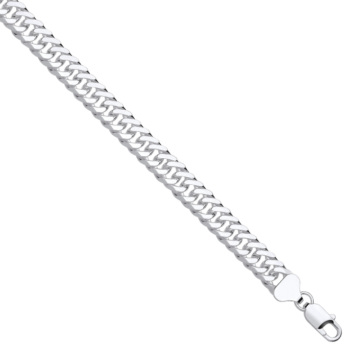 Silver 9mm Double Curb Chain
