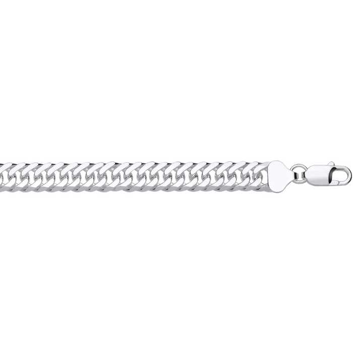 Silver 9mm Double Curb Chain