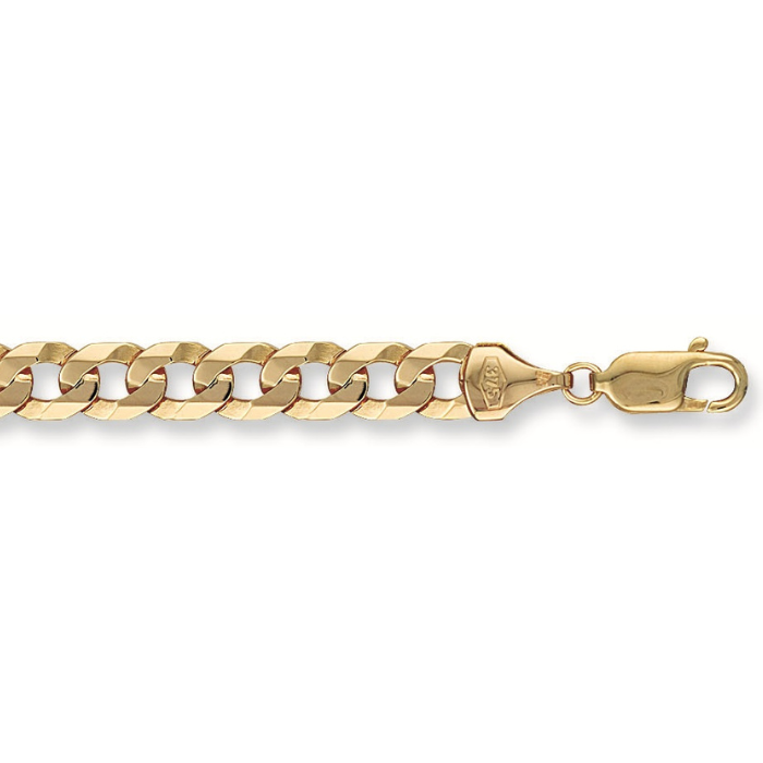 Yellow Gold 12.0mm Flat Curb Chain