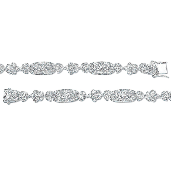 Silver Fancy CZ Bracelet