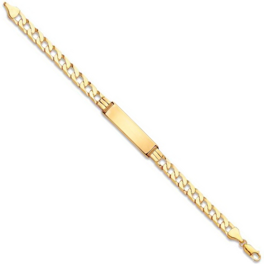 Yellow Gold 7.3mm Curb ID Bracelet