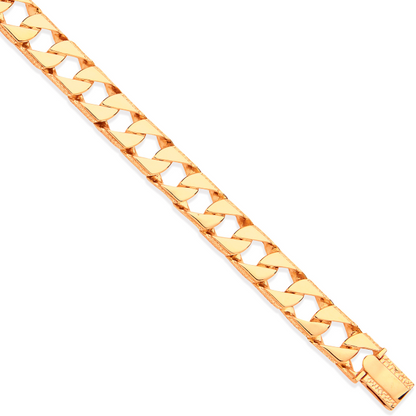 Yellow Gold 12mm Casted Grain Edge Bracelet