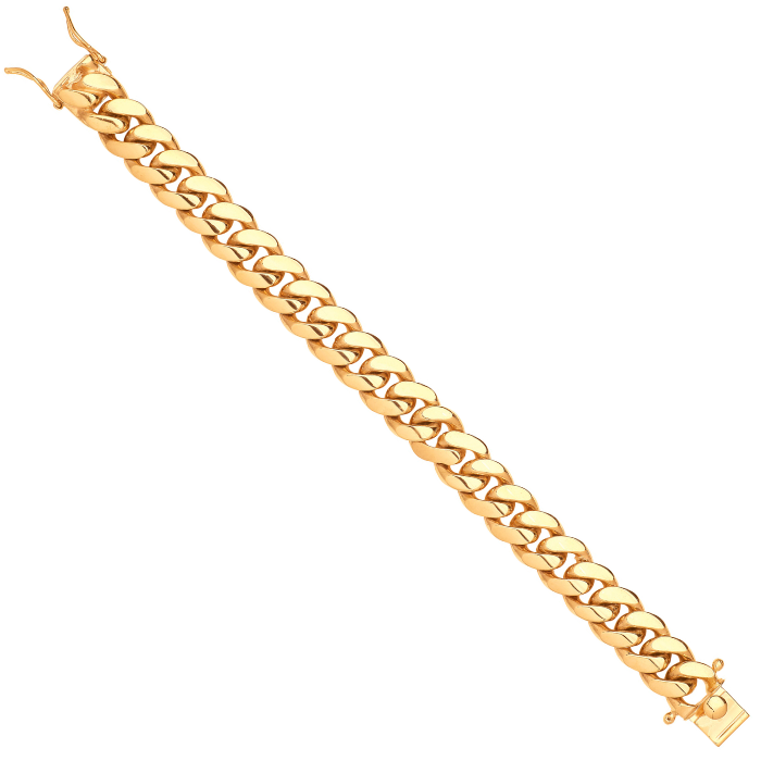 Yellow Gold 14mm Cuban Link Bracelet