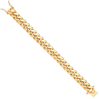 Yellow Gold 14mm Cuban Link Bracelet