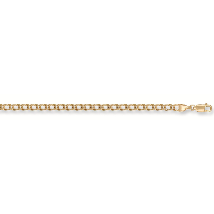 Yellow Gold 3.4mm Open Double Curb Chain