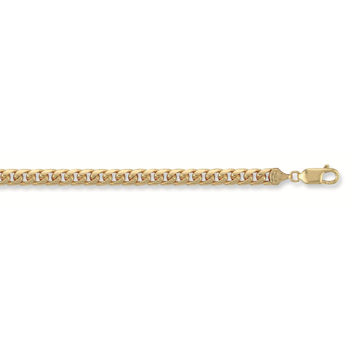 Yellow Gold 5.4mm Domed Curb Bracelet