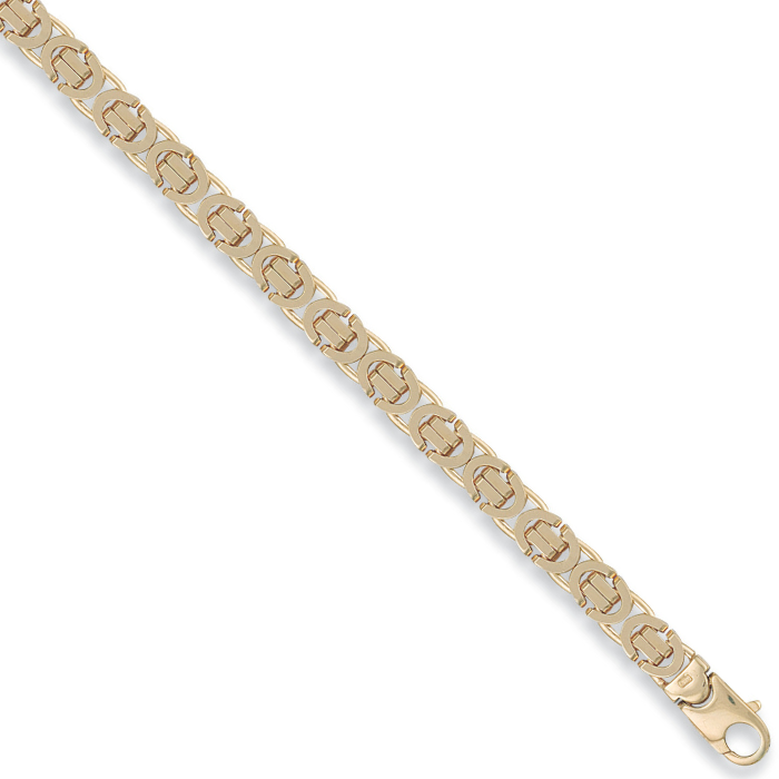 Yellow Gold 7.1mm Flat Byzantine Chain