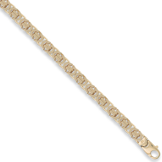 Yellow Gold 7.1mm Flat Byzantine Chain