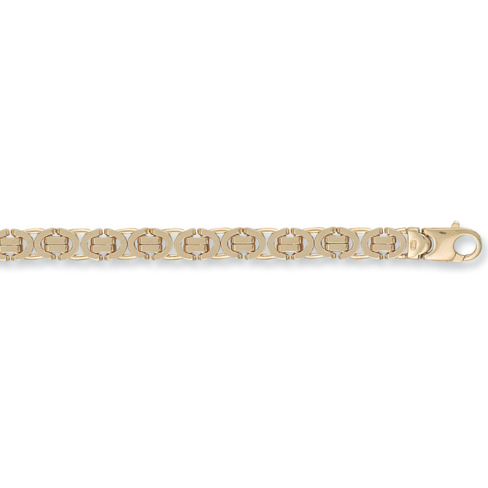 Yellow Gold 7.1mm Flat Byzantine Chain