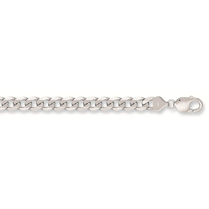 White Gold 8mm Curb Chain