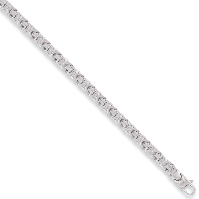 White Gold 5.7mm Flat Byzantine Chain