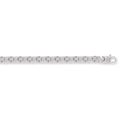 White Gold 5.7mm Flat Byzantine Chain