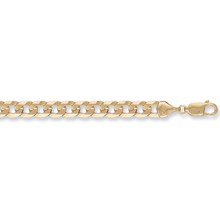 Yellow Gold 7.4mm Flat Curb Chain