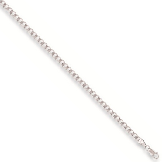 White Gold 3.7mm Curb Chain