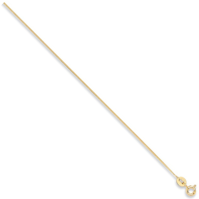 18ct Yellow Gold 0.9mm Traditional Classic Curb Chain