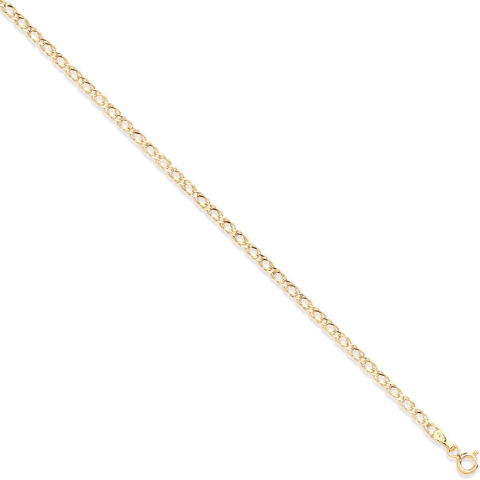 Yellow Gold 2.6mm Hollow Double Curb Chain