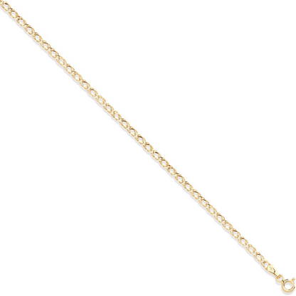 Yellow Gold 2.6mm Hollow Double Curb Chain