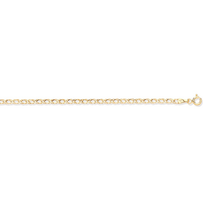 Yellow Gold 2.6mm Hollow Double Curb Chain