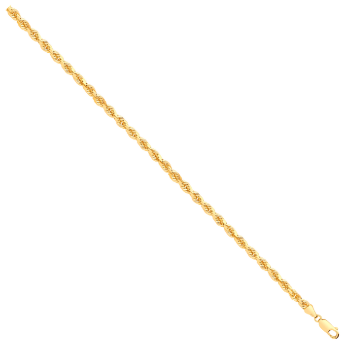 Yellow Gold 4.2mm Diamond Cut Rope Chain