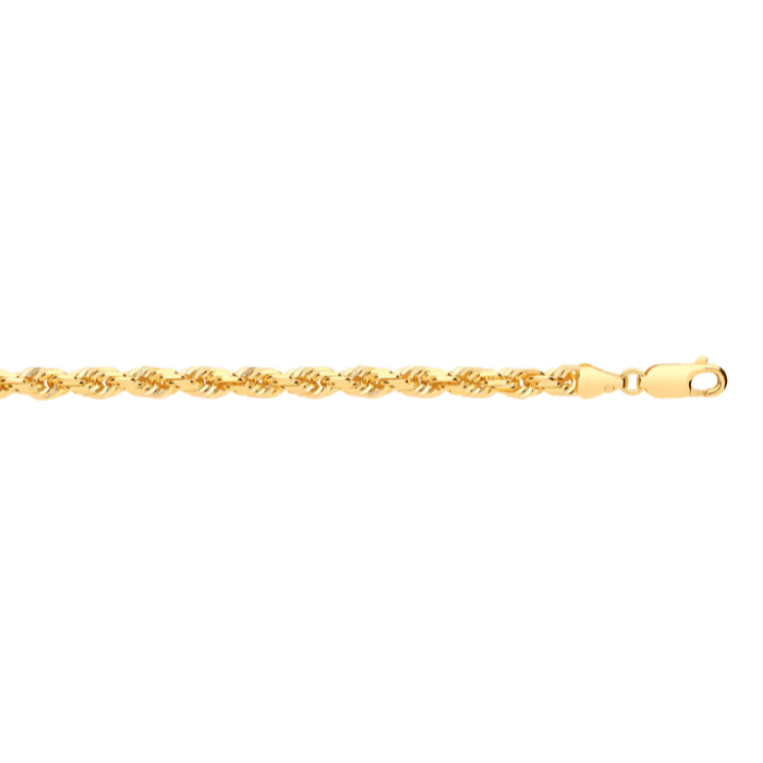 Yellow Gold 4.2mm Diamond Cut Rope Chain