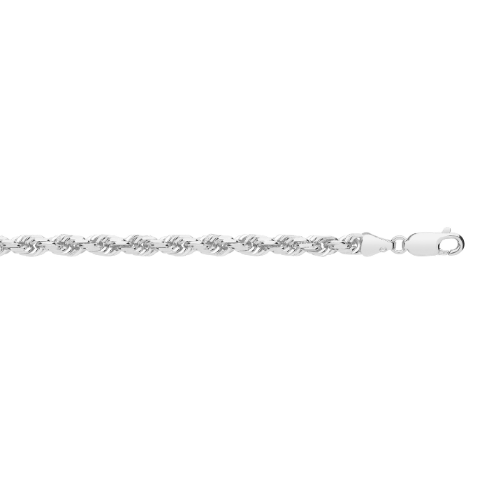 White Gold 4.2mm Diamond Cut Rope Chain