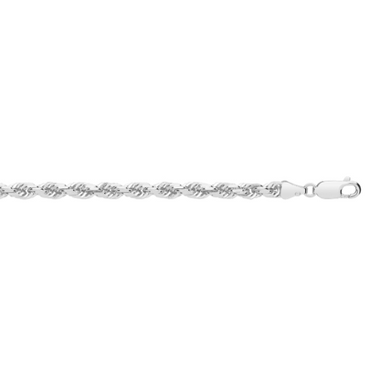 White Gold 4.2mm Diamond Cut Rope Chain