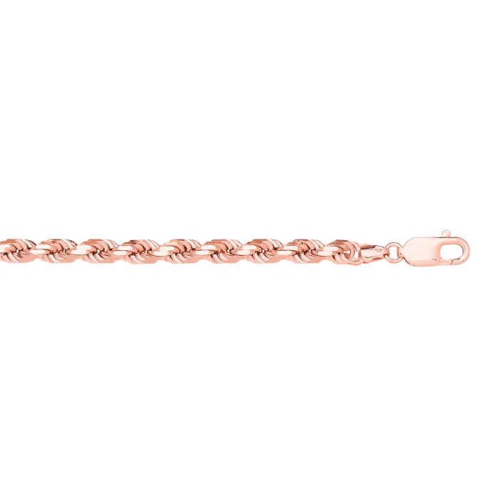 Rose Gold 5.2mm Diamond Cut Rope Chain