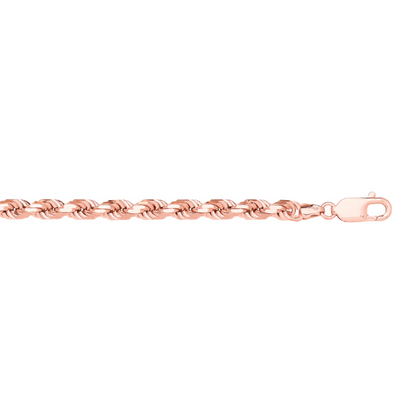 Rose Gold 5.2mm Diamond Cut Rope Chain