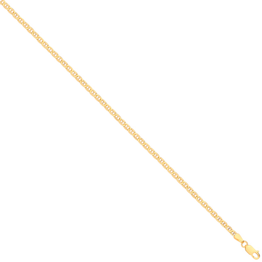 14ct Yellow Gold Hollow Flat Anchor 2.4mm Chain