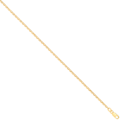 14ct Yellow Gold Hollow Round Diamond Cut Belcher 1.9mm Chain