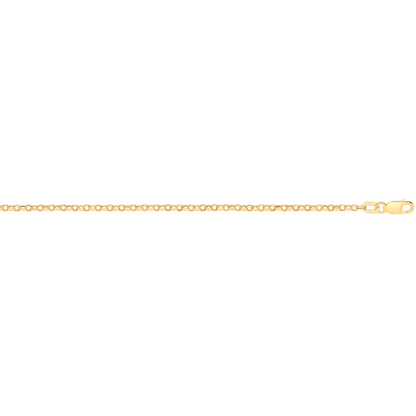 14ct Yellow Gold Hollow Round Diamond Cut Belcher 1.9mm Chain