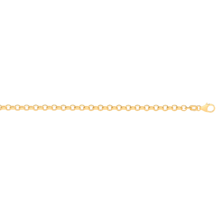 14ct Yellow Gold Hollow Round Diamond Cut Belcher 3.3mm Chain