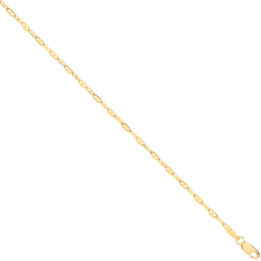 14ct Yellow Gold Hollow Shiny Anchor 2.2mm Chain