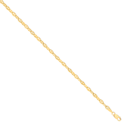 14ct Yellow Gold Hollow Shiny Anchor 3.3mm Chain