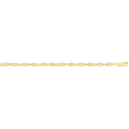 14ct Yellow Gold Hollow Shiny Anchor 3.3mm Chain