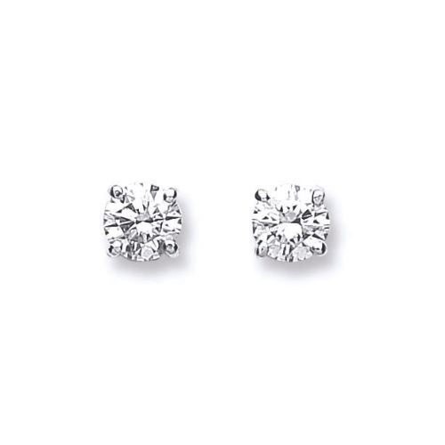 18ct White Gold 0.70ct Claw Set Diamond Stud Earrings