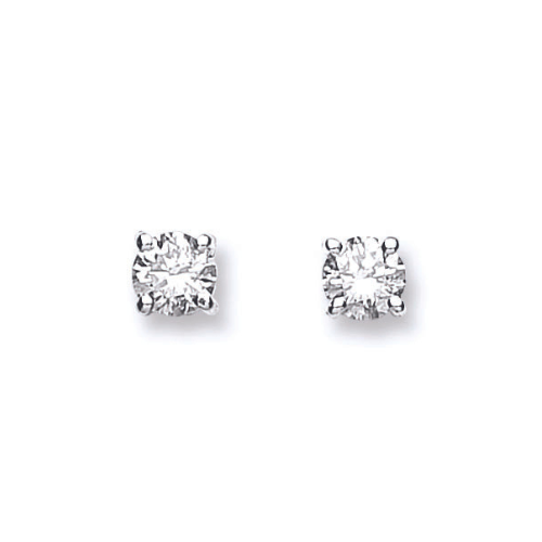 18ct White Gold 0.60ct Claw Set Diamond Stud Earrings