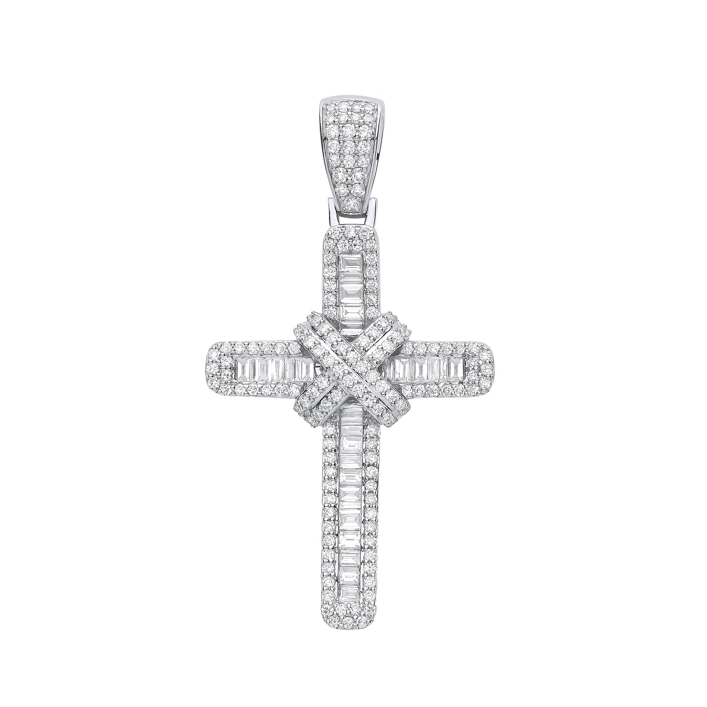 18ct White Gold 2.00ct Diamond Cross