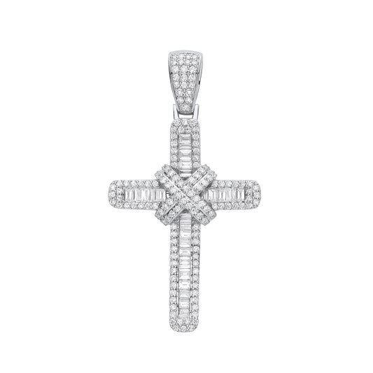 18ct White Gold 2.00ct Diamond Cross