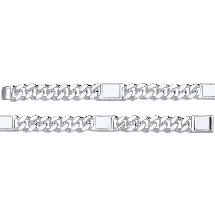 Silver Curb Fancy Bracelet