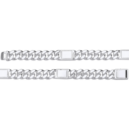 Silver Curb Fancy Bracelet