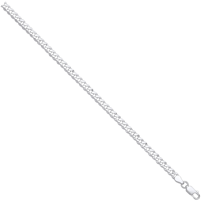 Silver 4.4mm Economy Flat Curb Chain