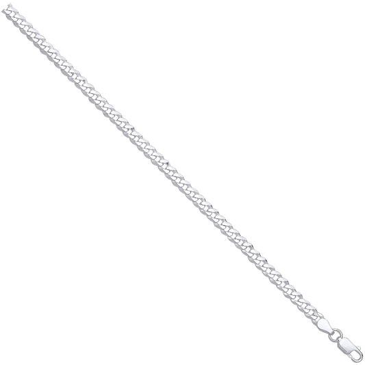 Silver 4.4mm Economy Flat Curb Chain