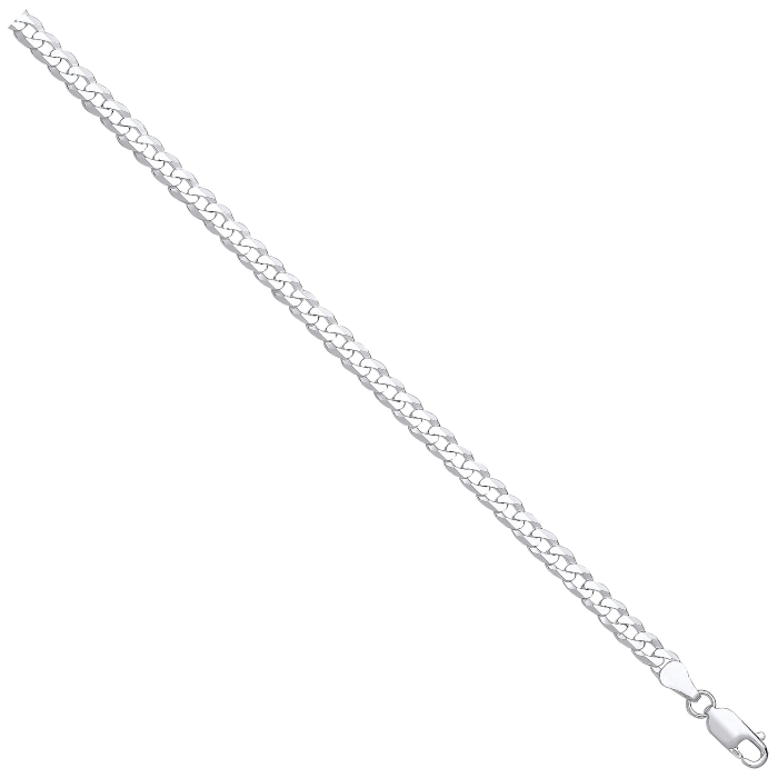 Silver 5.2mm Economy Flat Curb Chain