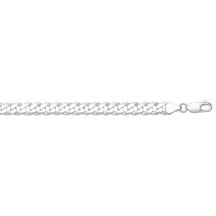 Silver 7mm Economy Flat Curb Chain